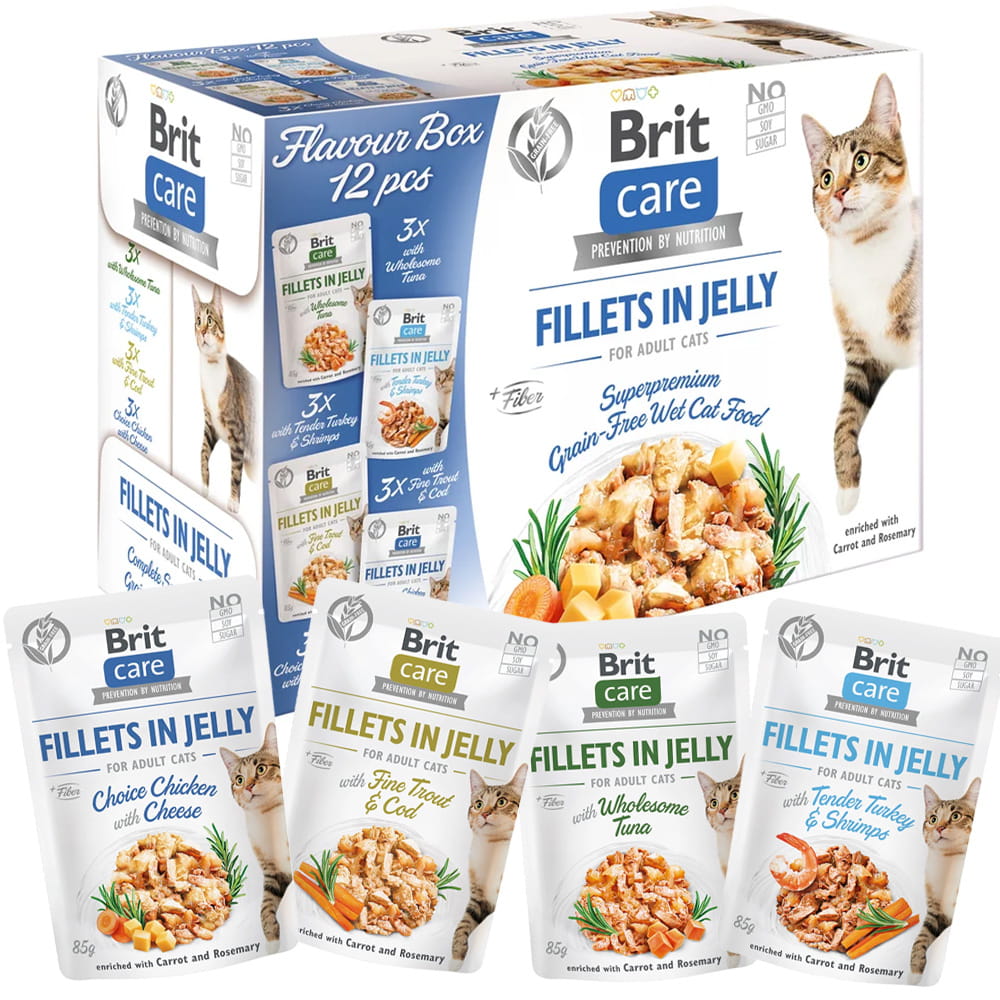 Brit Care Cat FJ Flavour Box Karma Mokra dla Kota w Galaretce 12x85g